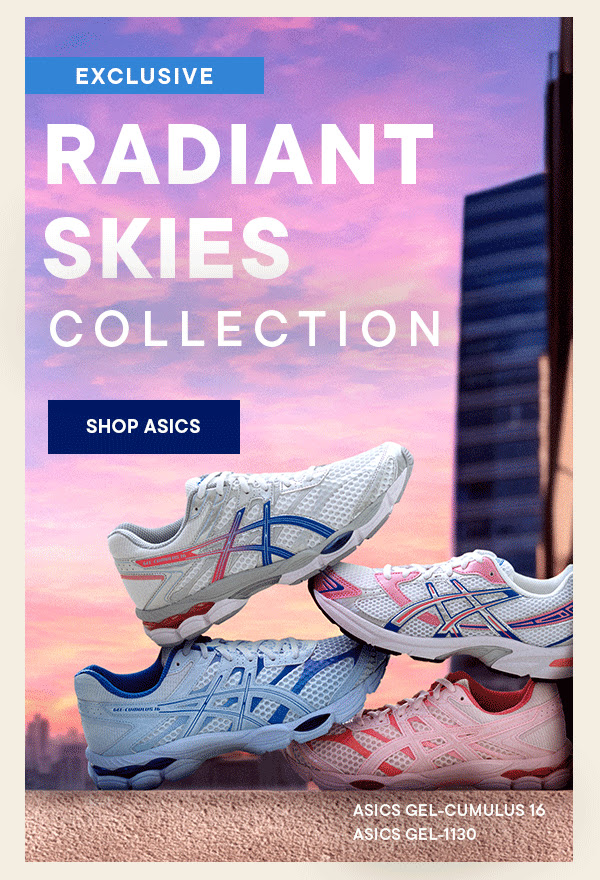 ASICS Radiant Skies collection creative for Champs Sports.