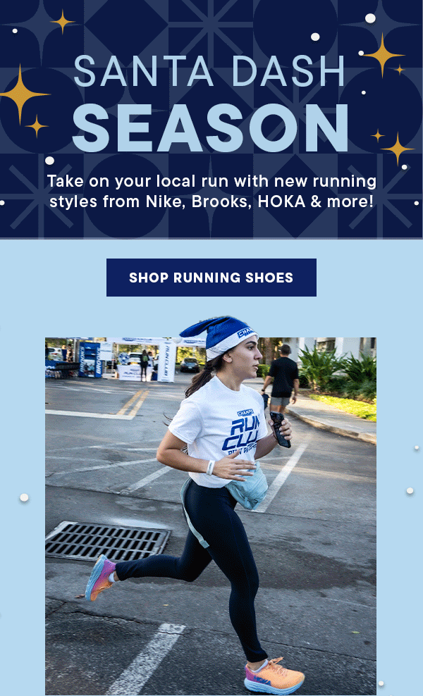 Animated Champs Sports Santa Dash Run Club creative.