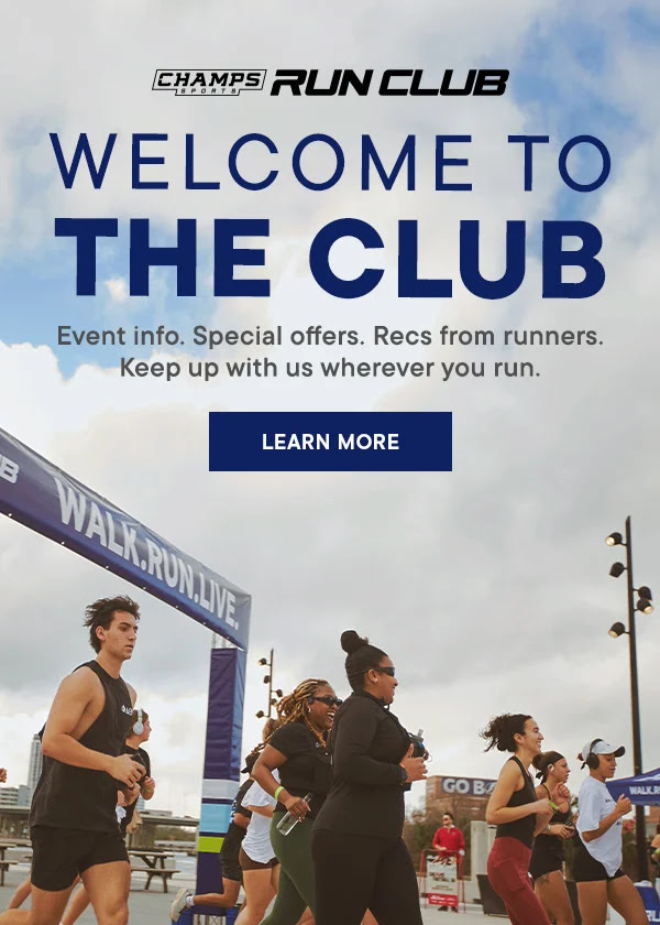 Champs Sports Run Club welcome email creative.