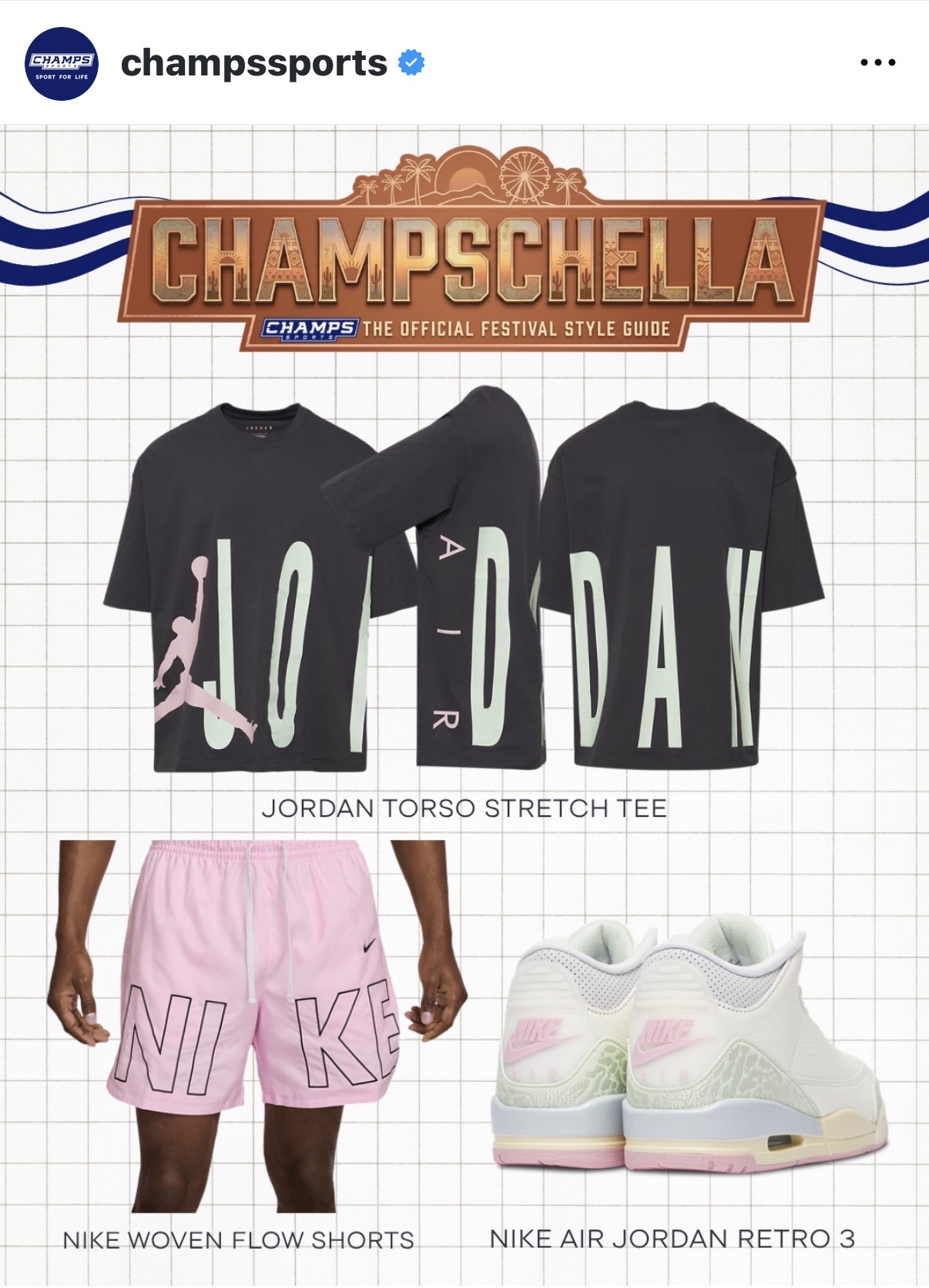 Champschella festival-style social creative.