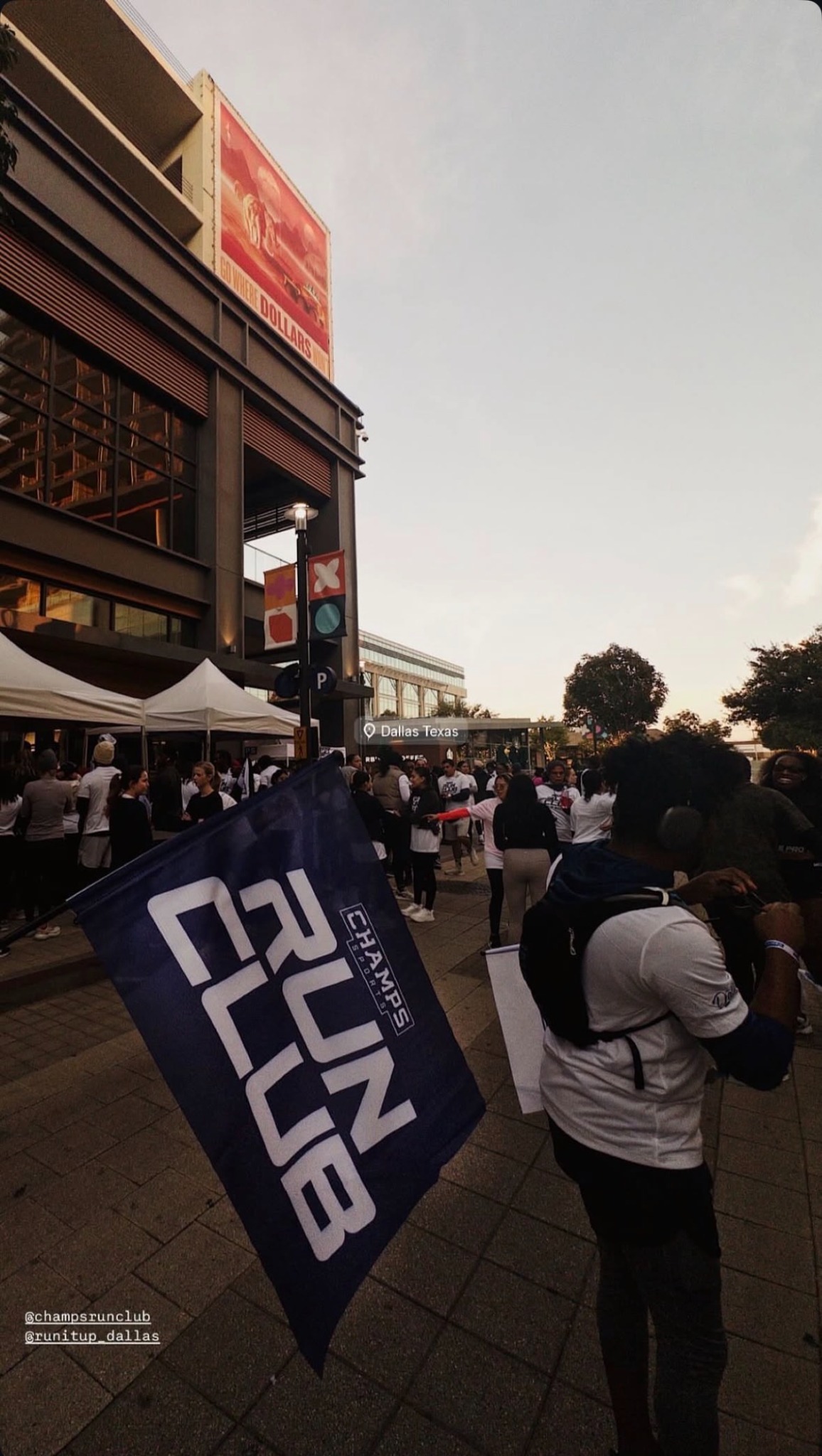 Champs Sports Run Club Dallas community event social content.