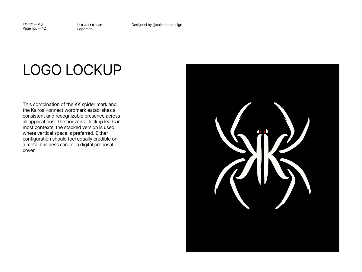Kairos Konnect brand guidelines showing the logo lockup.